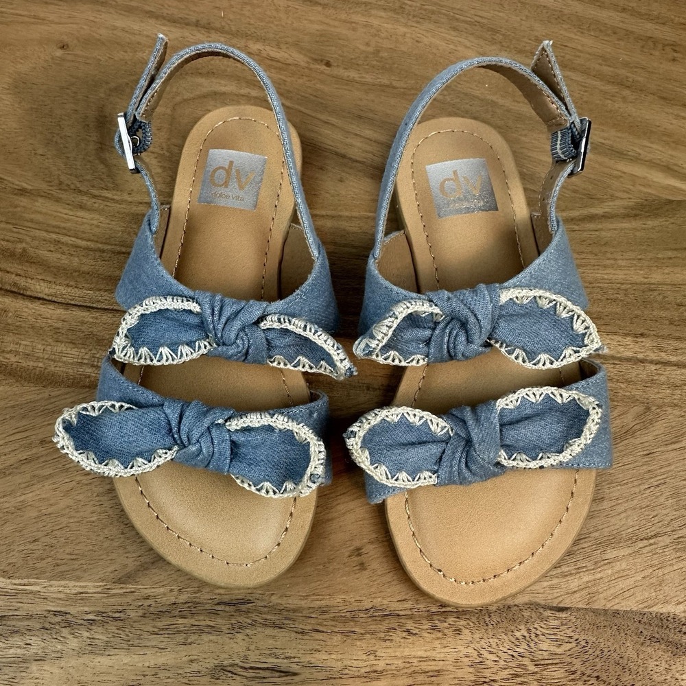 New Little Kids Dolce Vita Caicey Blue Denim Ankle Strap Sandals Size‎ 11 C